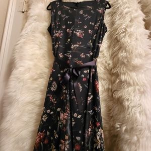 Navy blue flowered dress